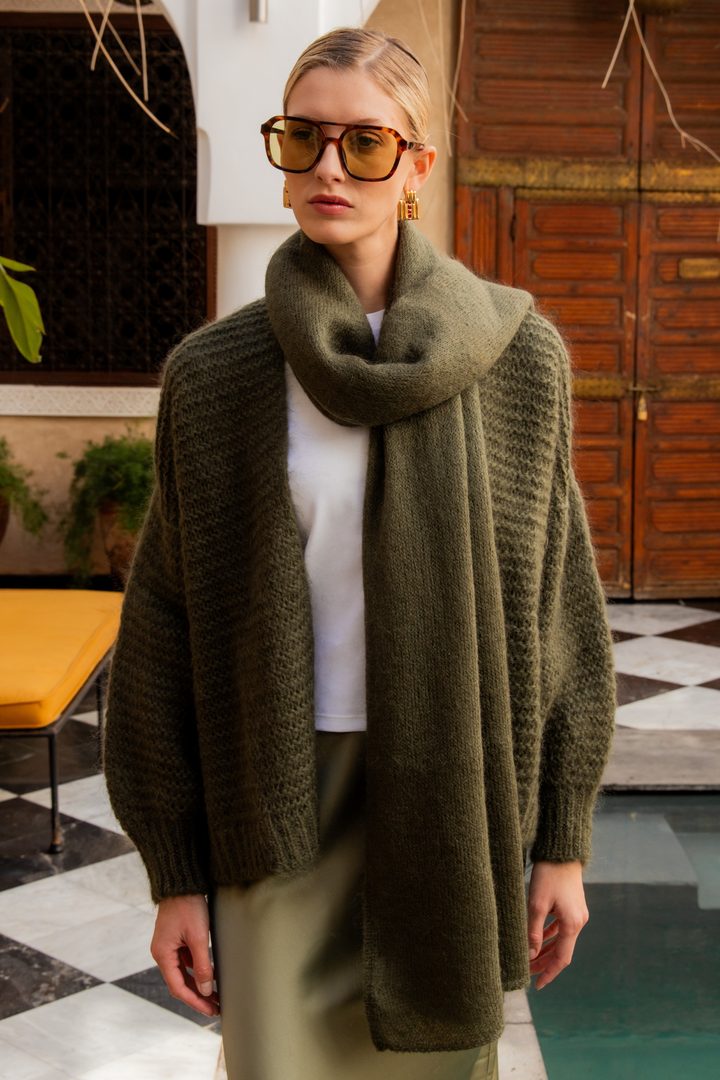 Dames sjaal Laurence khaki