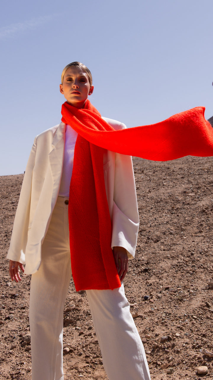 Dames sjaal mohair rood | Jille Red velvet