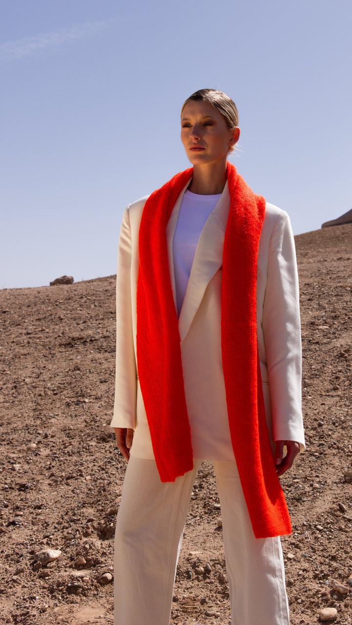 Dames sjaal mohair rood | Jille Red velvet