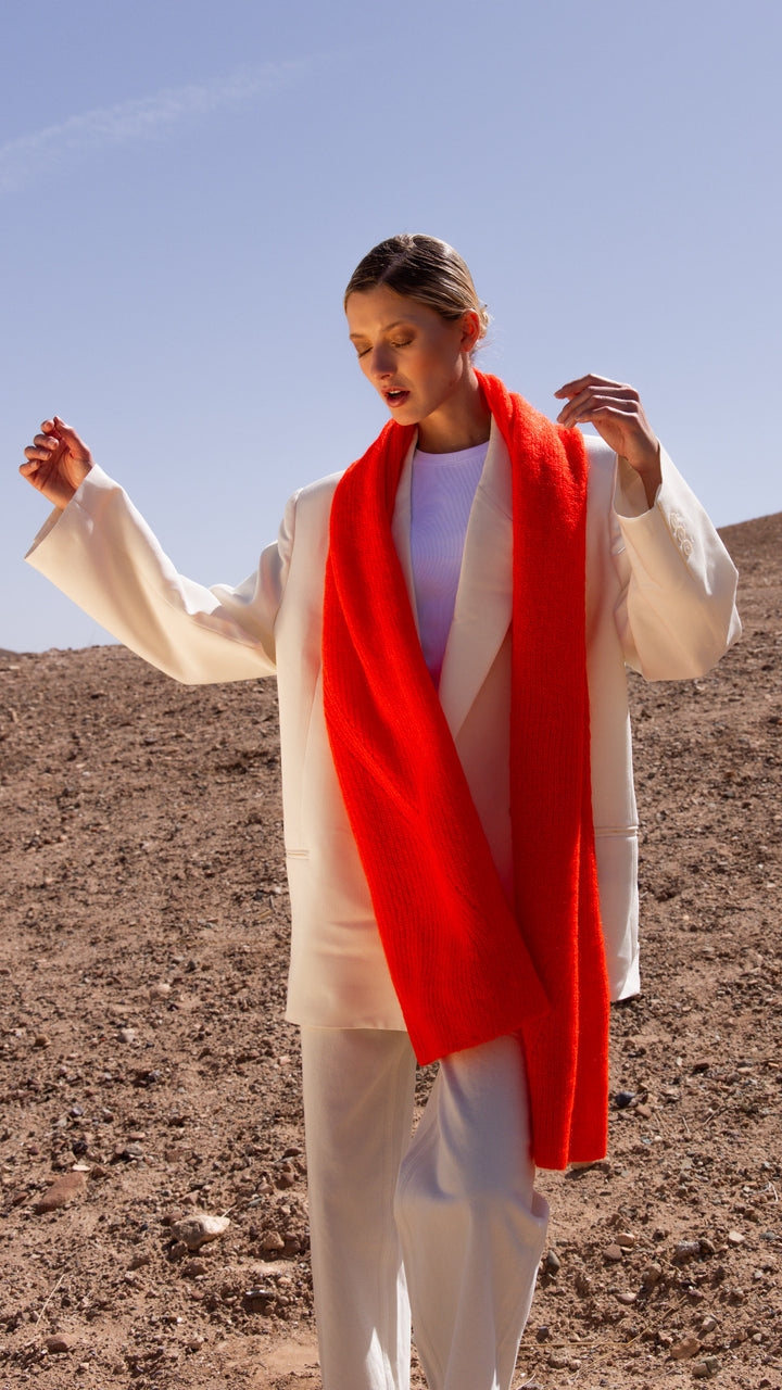 Dames sjaal mohair rood | Jille Red velvet