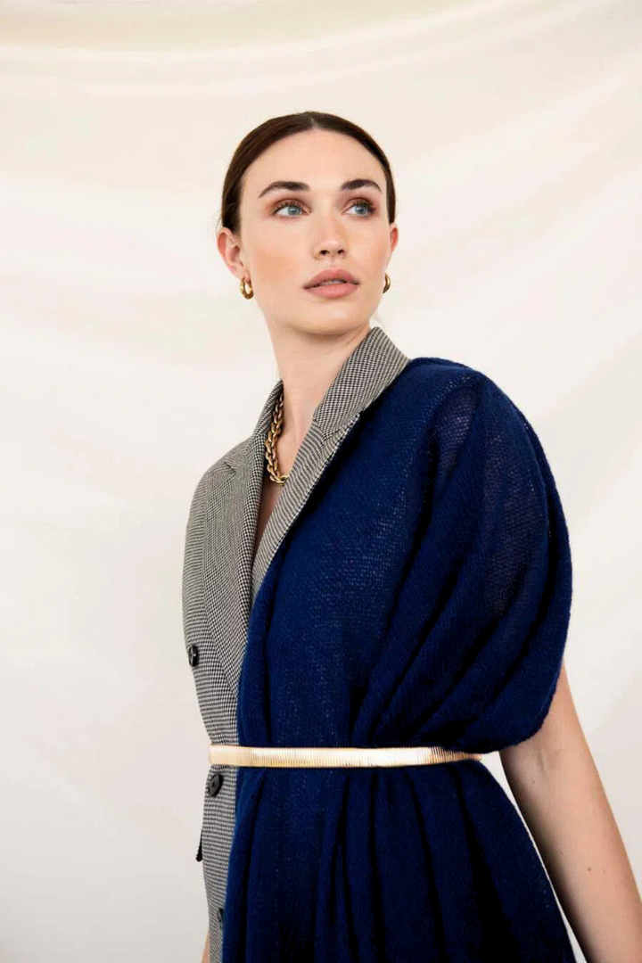 Dames sjaal mohair Laurence night blue