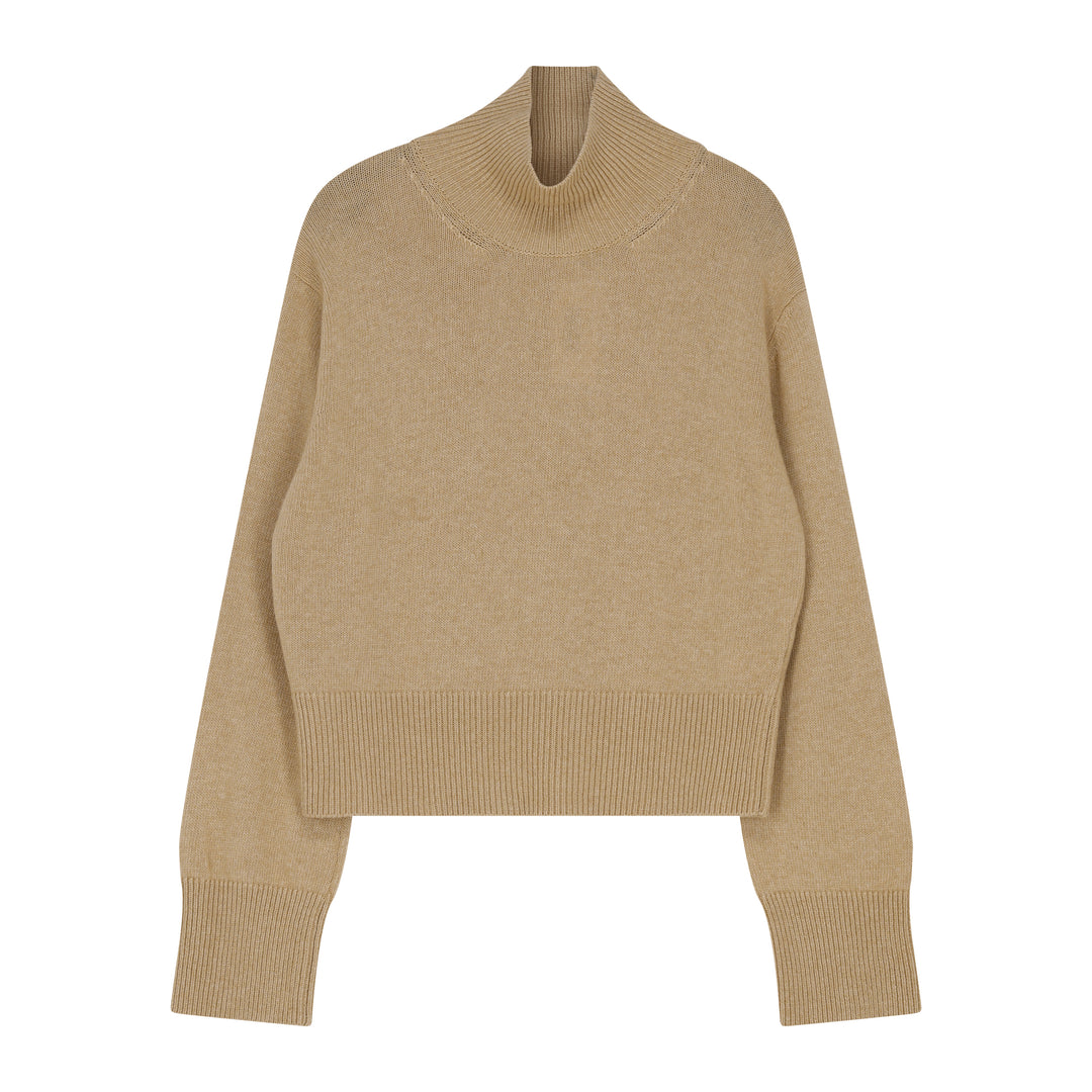 Pull Femme Renee Cachemire – Pull Chunky sand à Col Montant