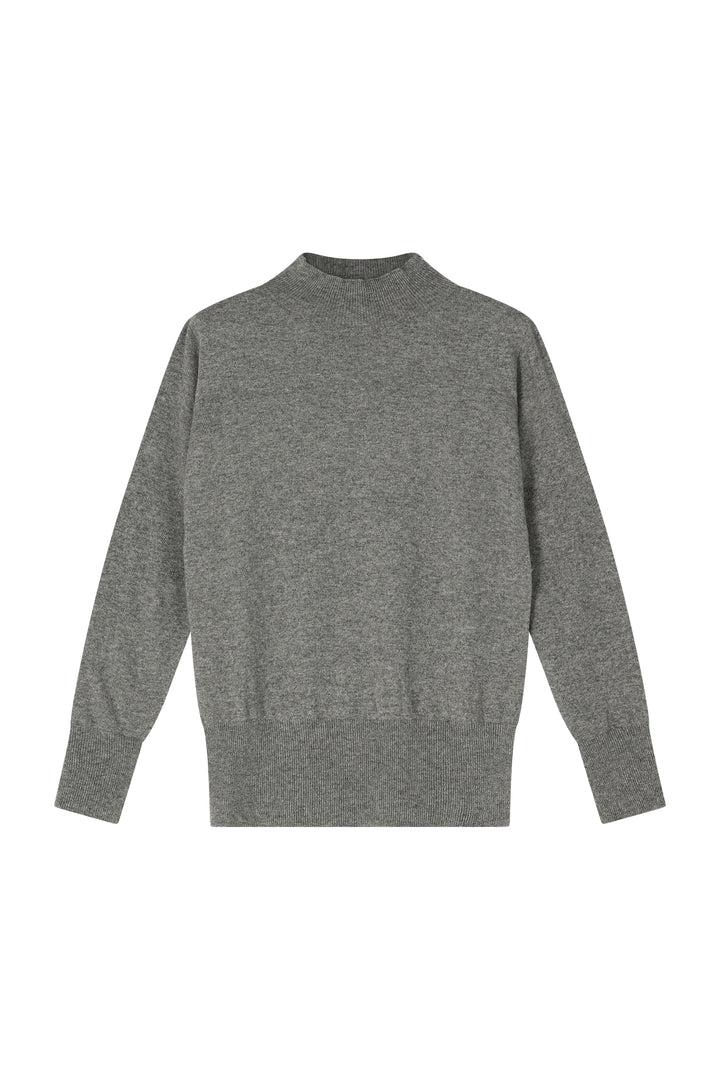 Sandrine Pullover with stand-up collar grey