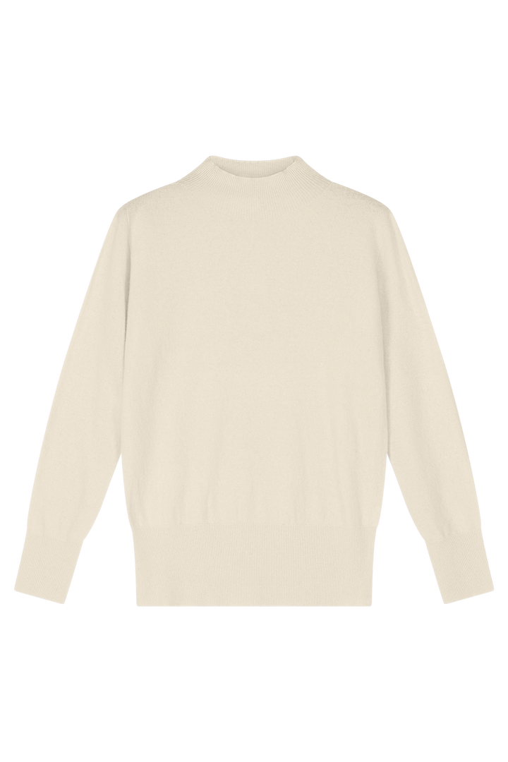Sandrine Pullover with stand-up collar milk cashmere