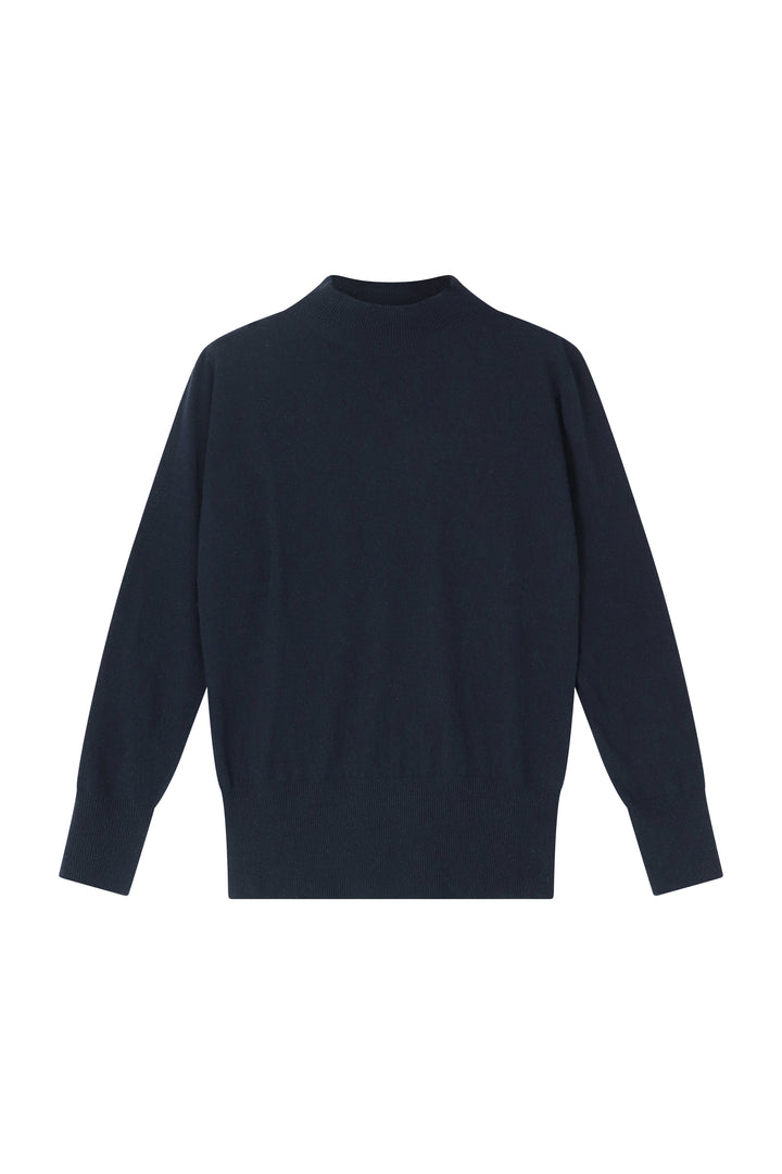 Sandrine Pullover with stand-up collar blue