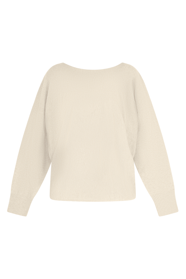 Dames pull in cashmere off-white met boothals | Louise