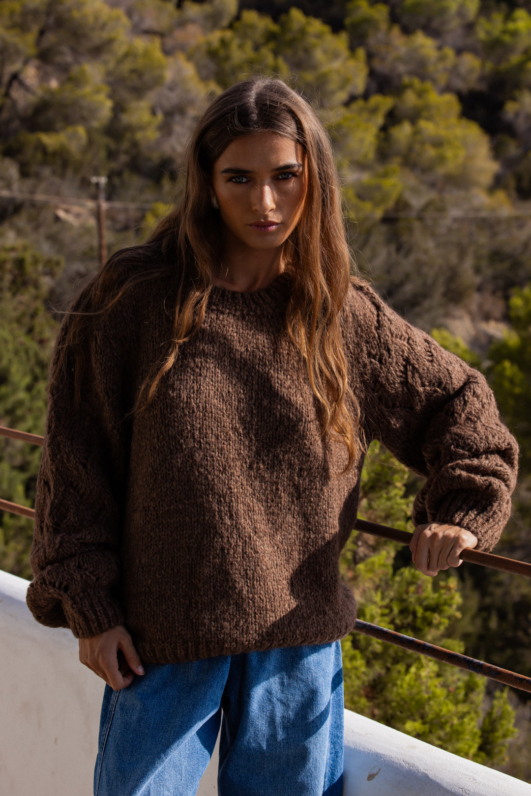 Dames Pull alpaca Valerie marron