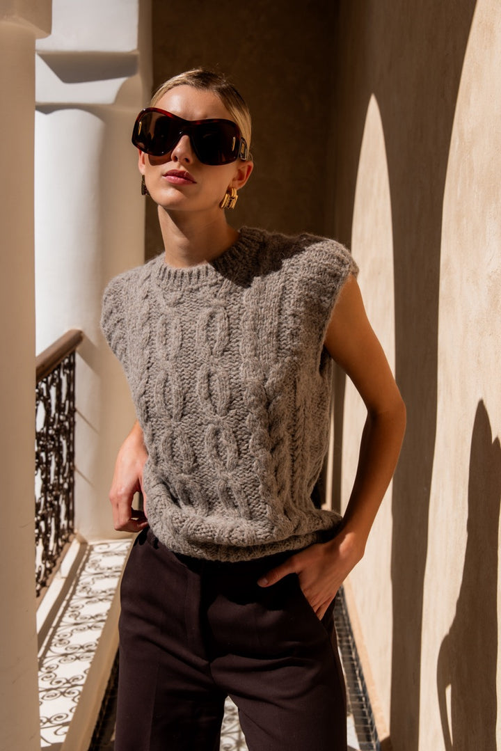 Debardeur alpaca Veronique Granite Mist