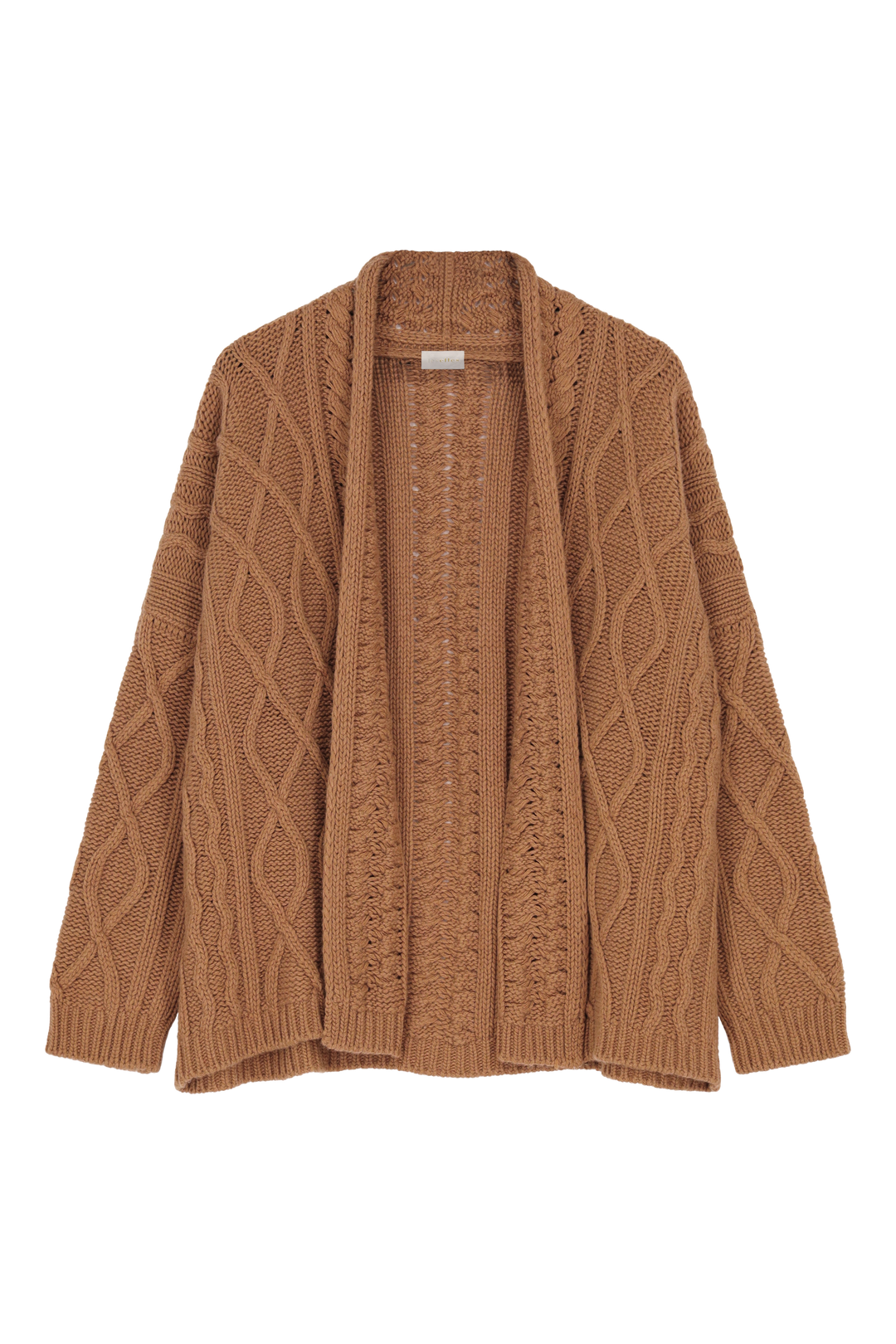 Alix cable knit vest cashmere taupe