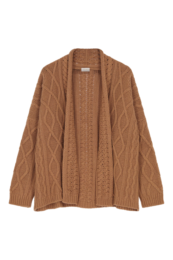 Alix cable knit vest cashmere taupe
