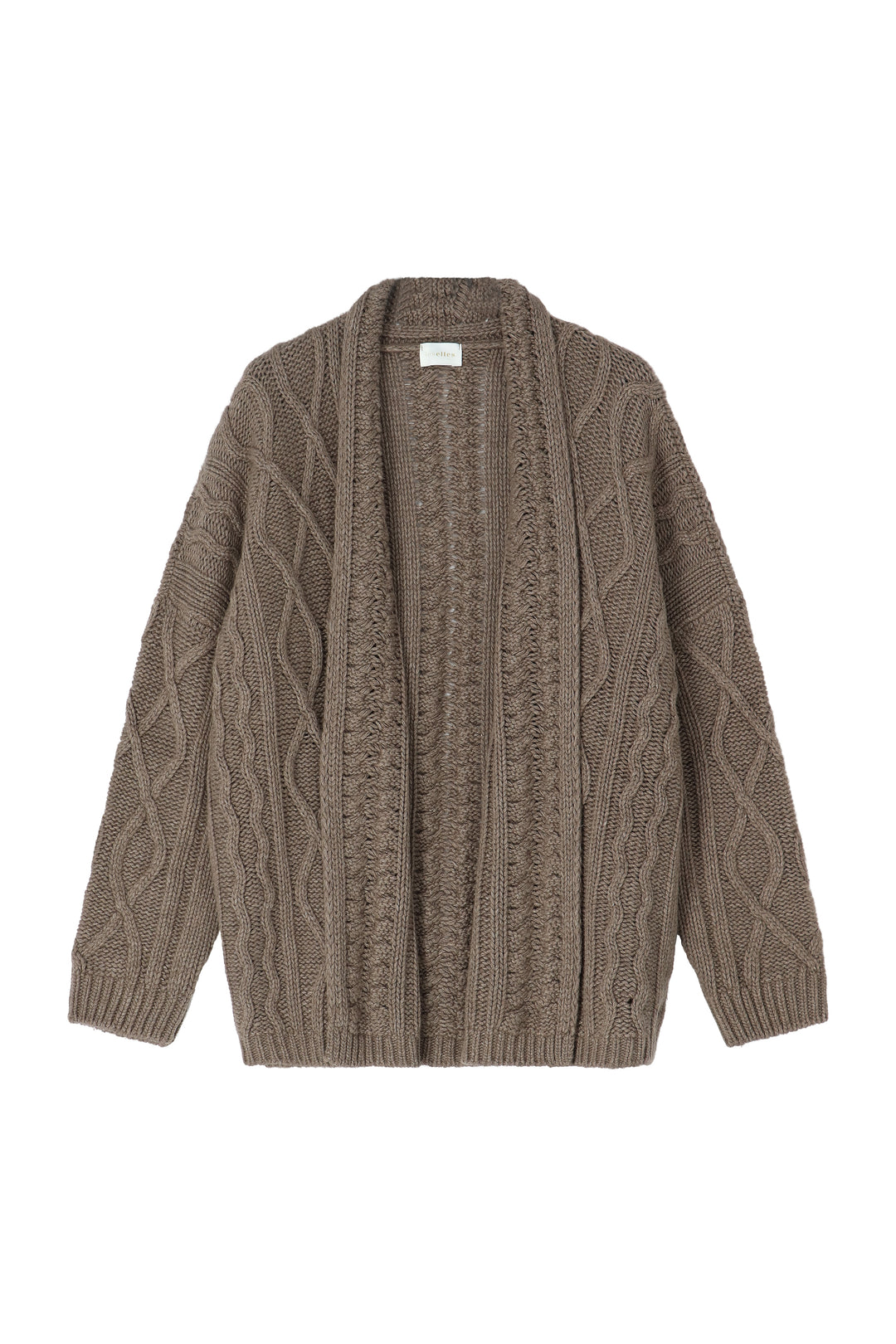 Alix cable knit vest cashmere taupe