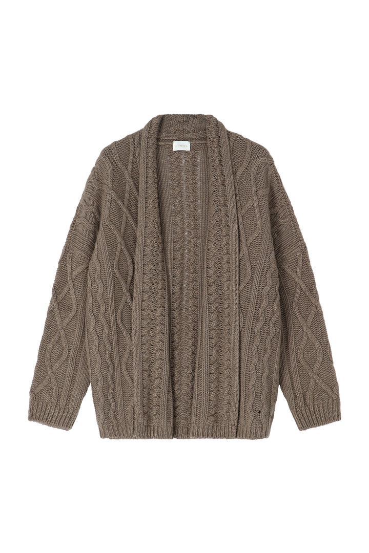 Alix cable knit vest cashmere taupe