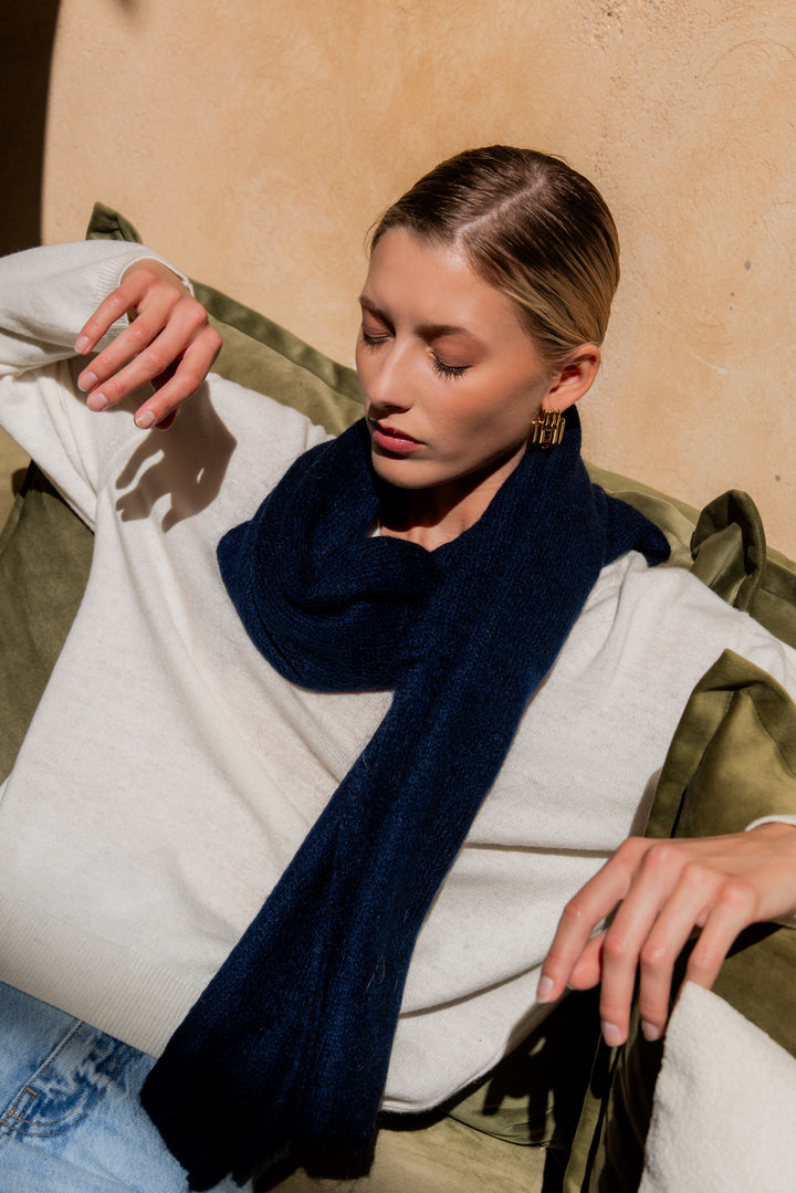 Women’s Mohair Scarf Laurence – night blue