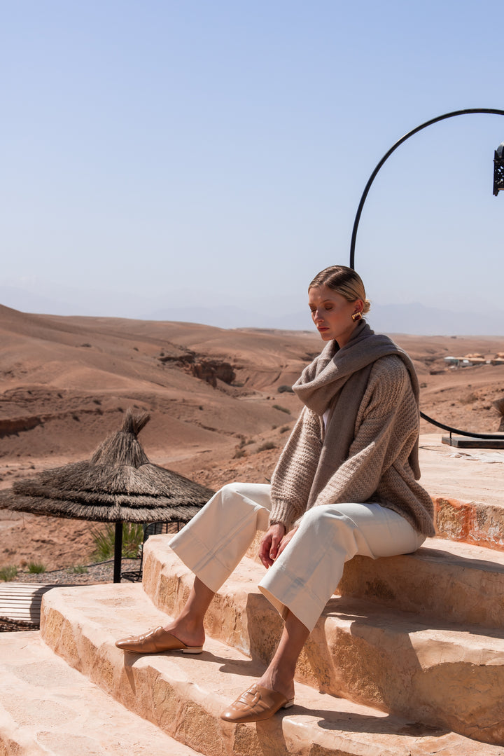 Écharpe Femme en Mohair Laurence – Taupe