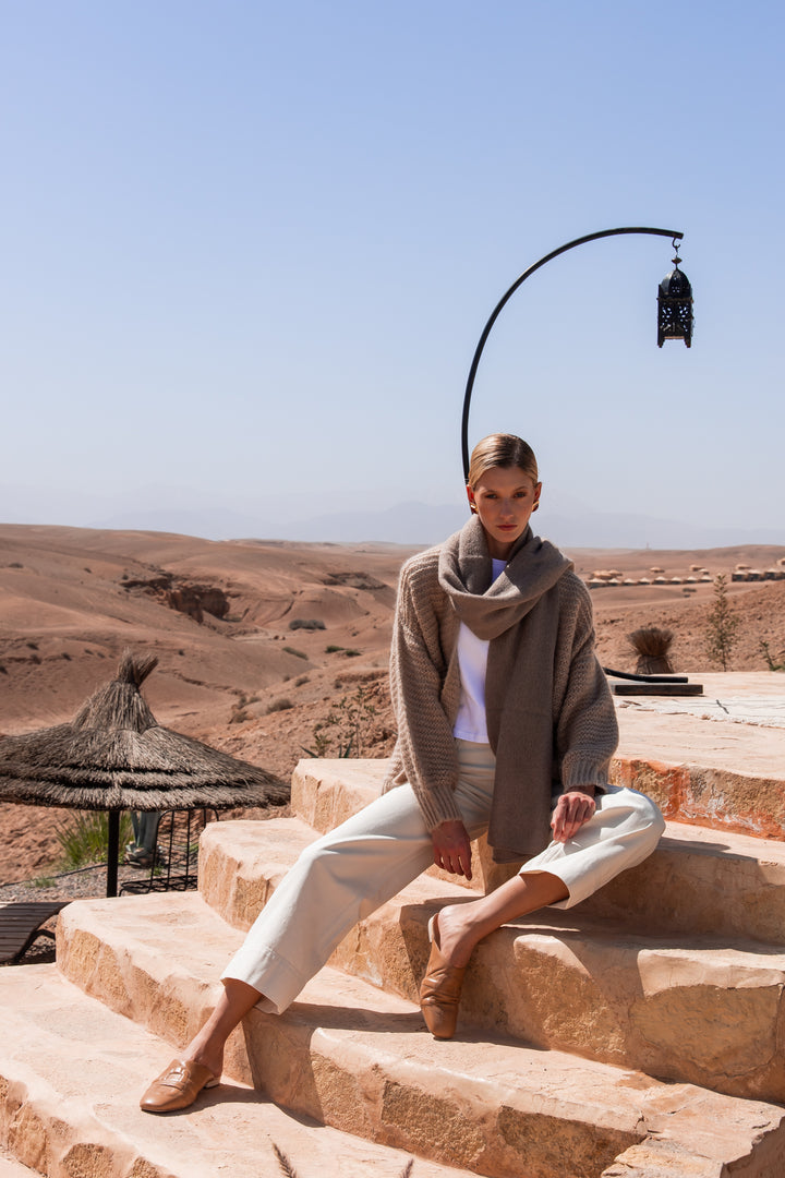 Écharpe Femme en Mohair Laurence – Taupe