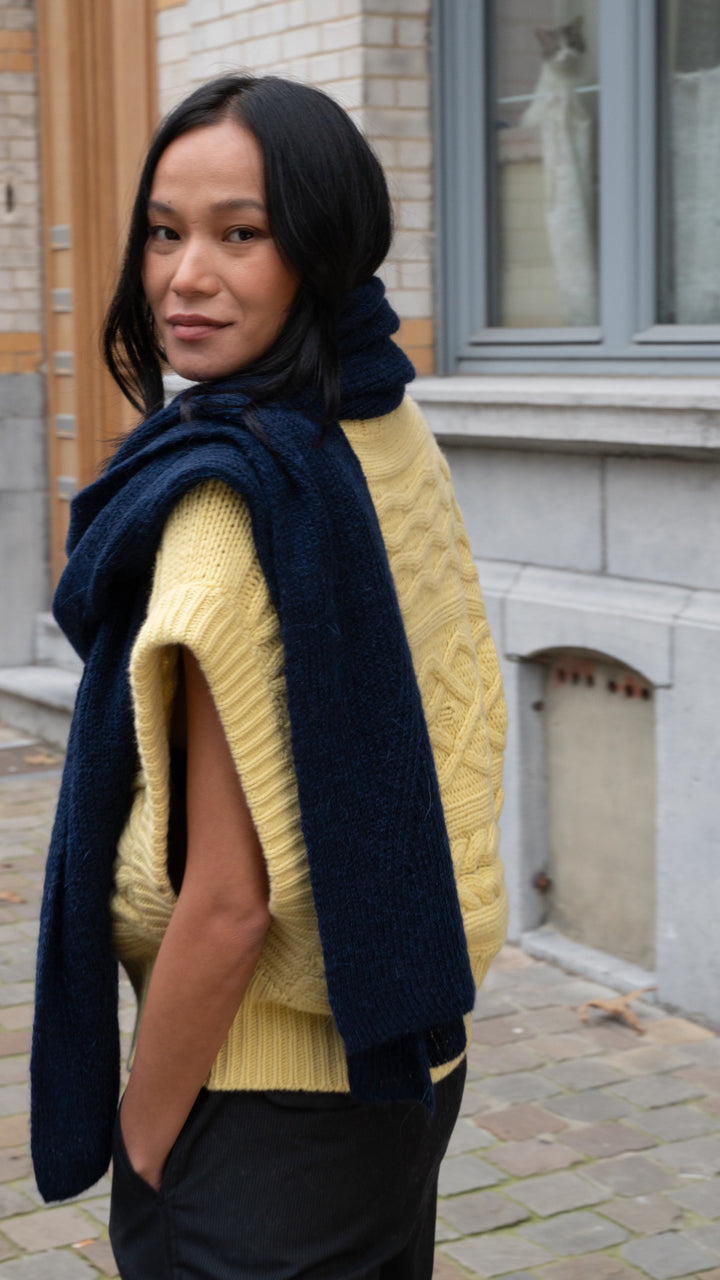 Women’s Mohair Scarf Laurence – night blue