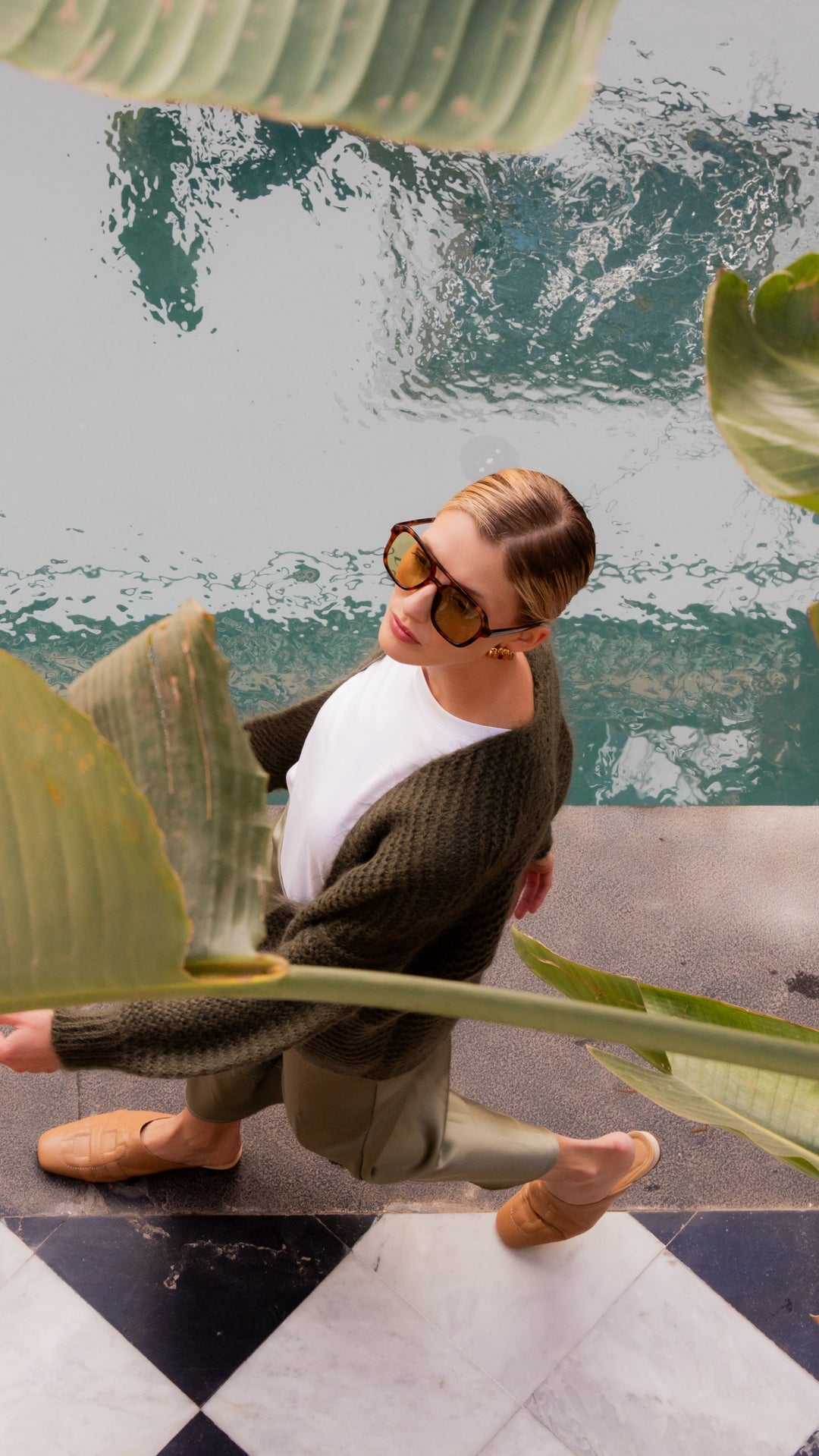 Écharpe Femme en Mohair Laurence - khaki