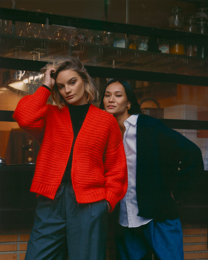 Isabelle Vest red mohair