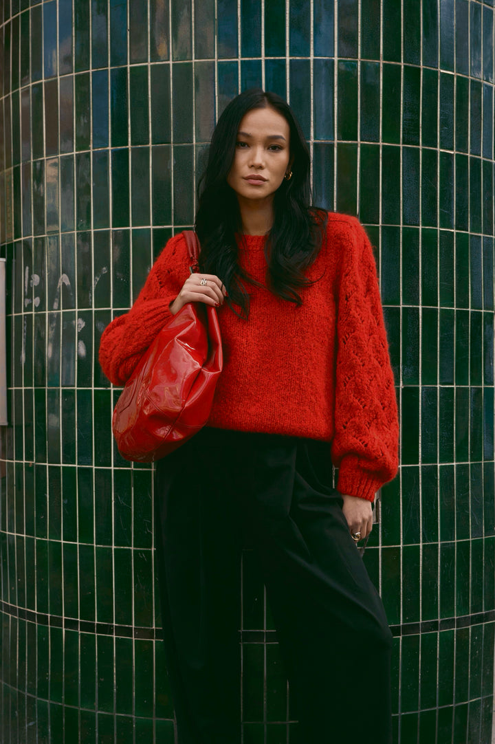 Dames Pull alpaca Valerie red velvet