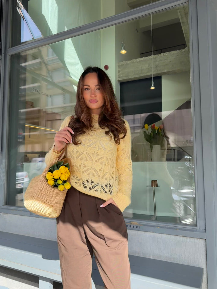 Dames pull kidmohair Camille Soft Butter Yellow