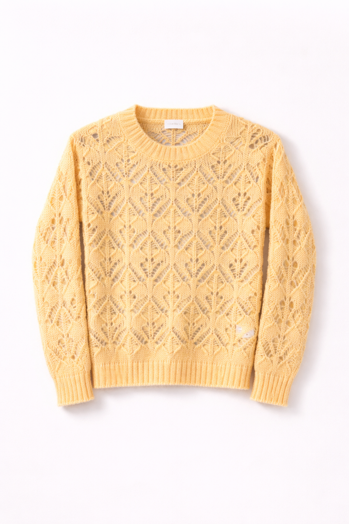 Dames pull kidmohair Camille Soft Butter Yellow