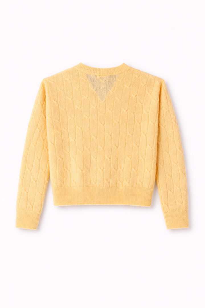 Dames pull kidmohair Annabel Soft Butter Yellow