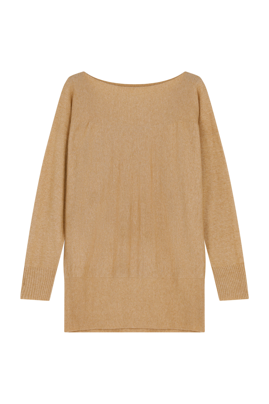 Dames pull in cashmere Beige met boothals | Louise