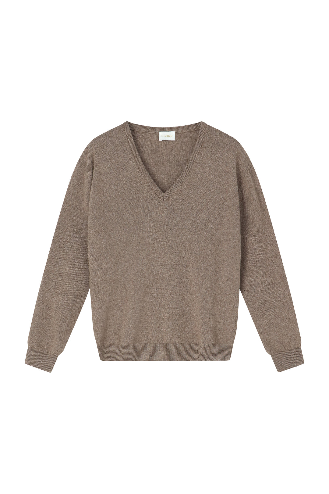 Manon pull V-neck taupe cashmere
