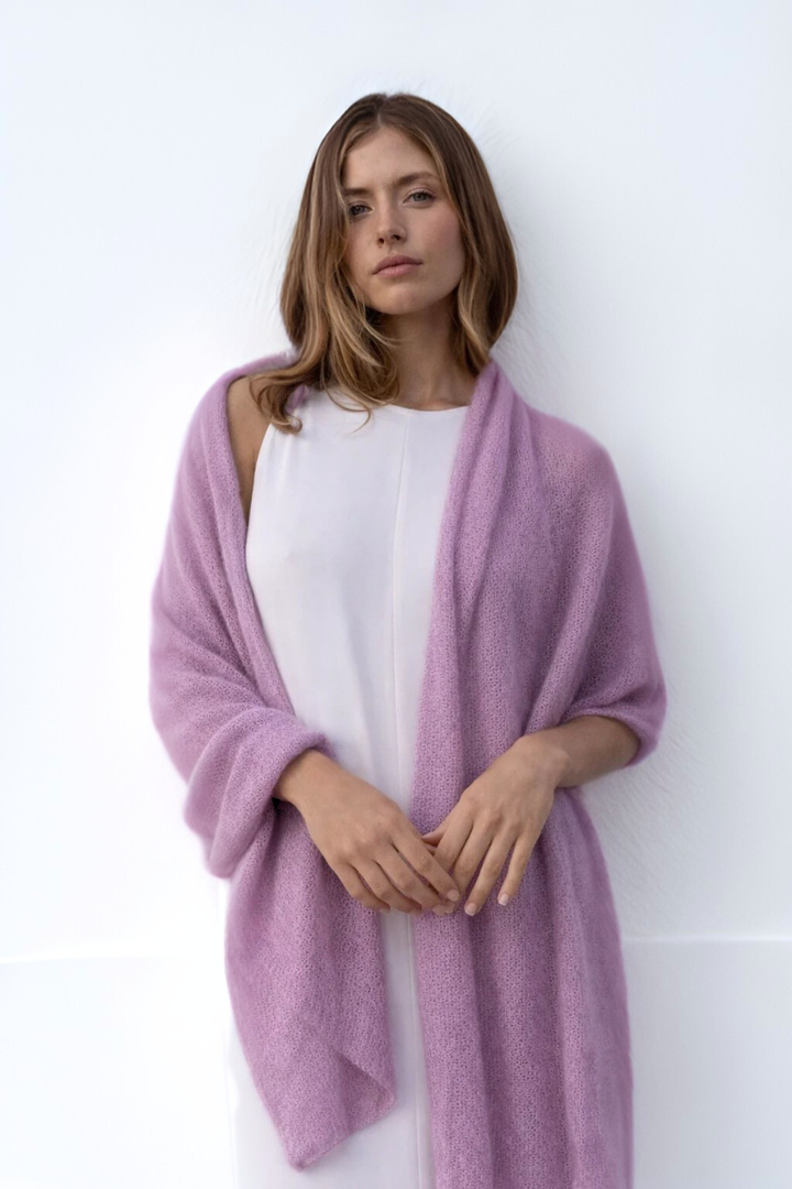 Dames sjaal mohair | Helene Lila Dust