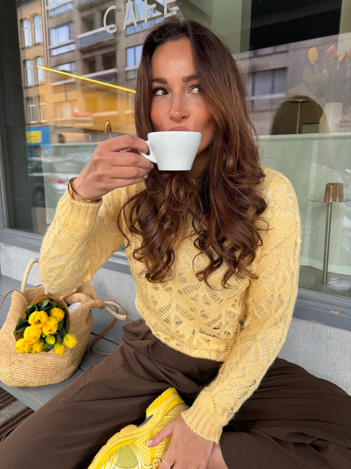 Dames pull kidmohair Camille Soft Butter Yellow