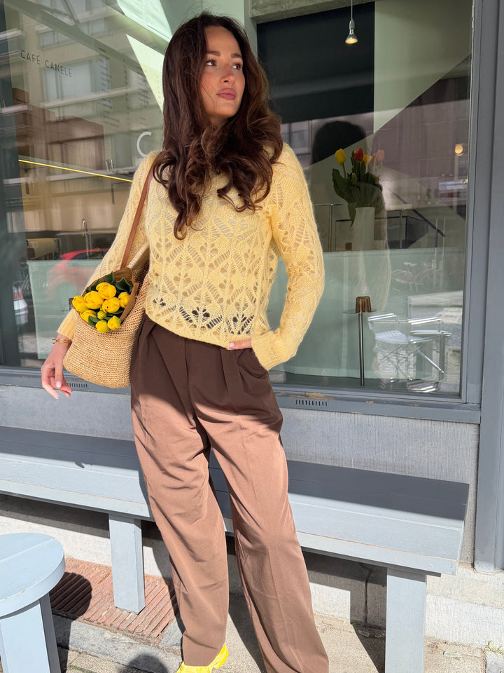 Dames pull kidmohair Camille Soft Butter Yellow
