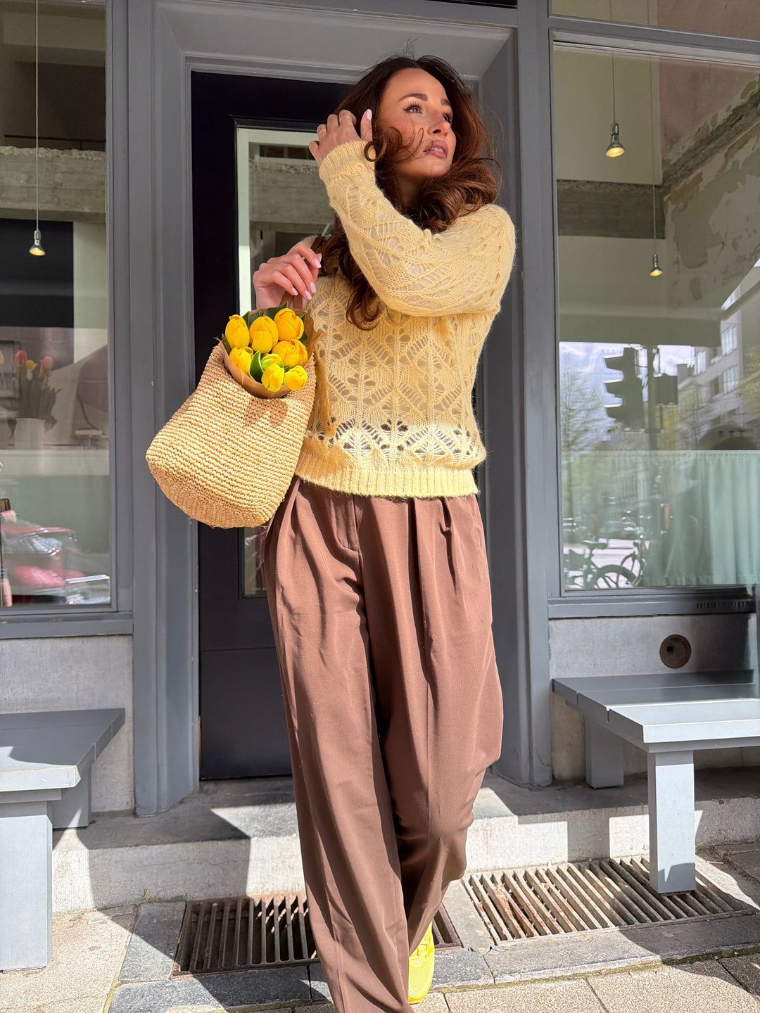 Dames pull kidmohair Camille Soft Butter Yellow