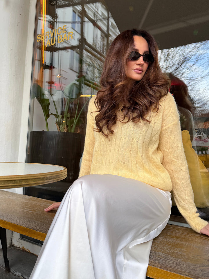 Dames pull kidmohair Annabel Soft Butter Yellow