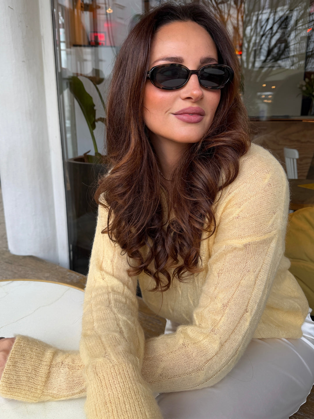 Dames pull kidmohair Annabel Soft Butter Yellow